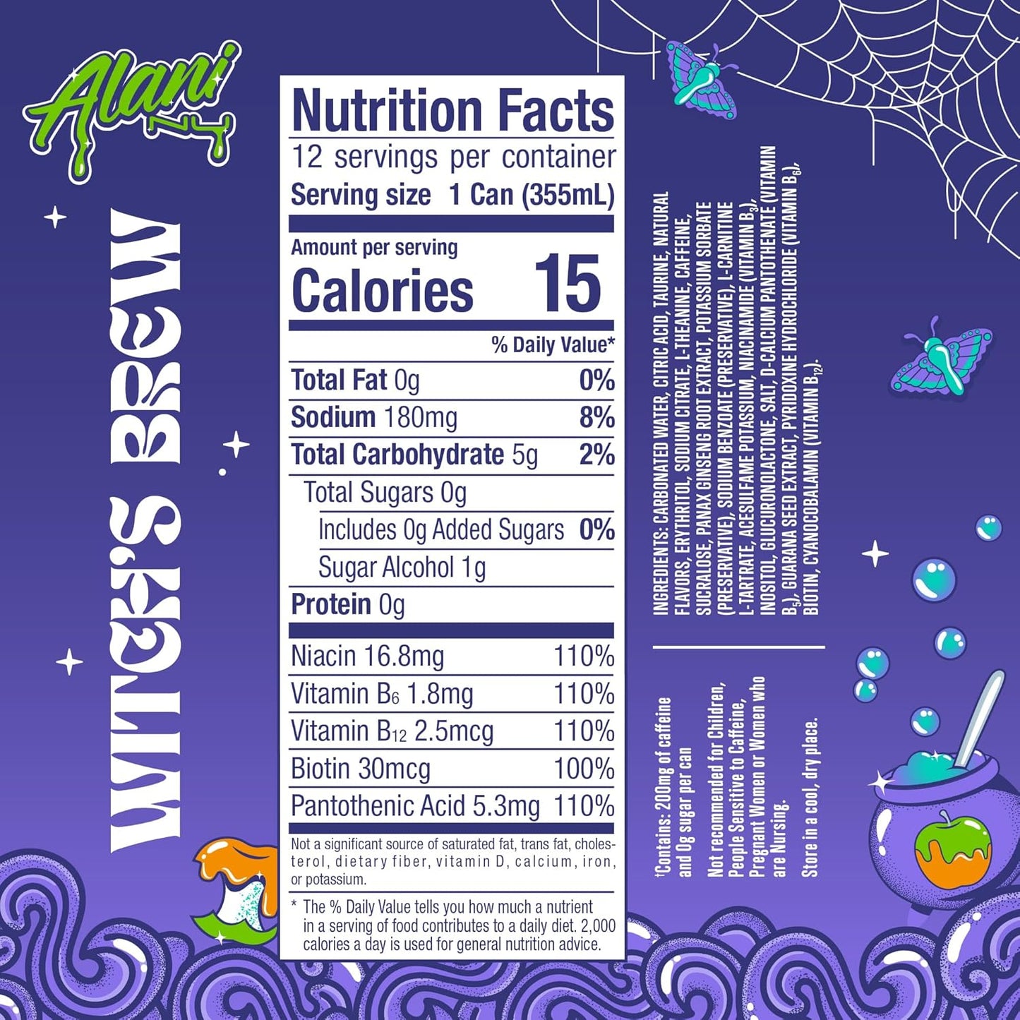 Alani Witches Brew 18 Pack Sugar-Free Energy Drink 12 floz