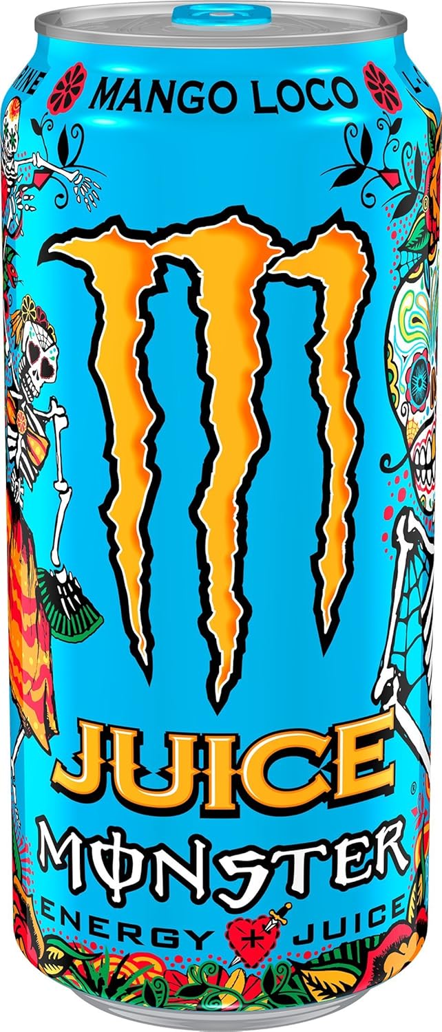 Monster Energy Juice Monster Mango Loco, Energy + Juice, Energy Drink, 16 Ounce (Pack of 24)