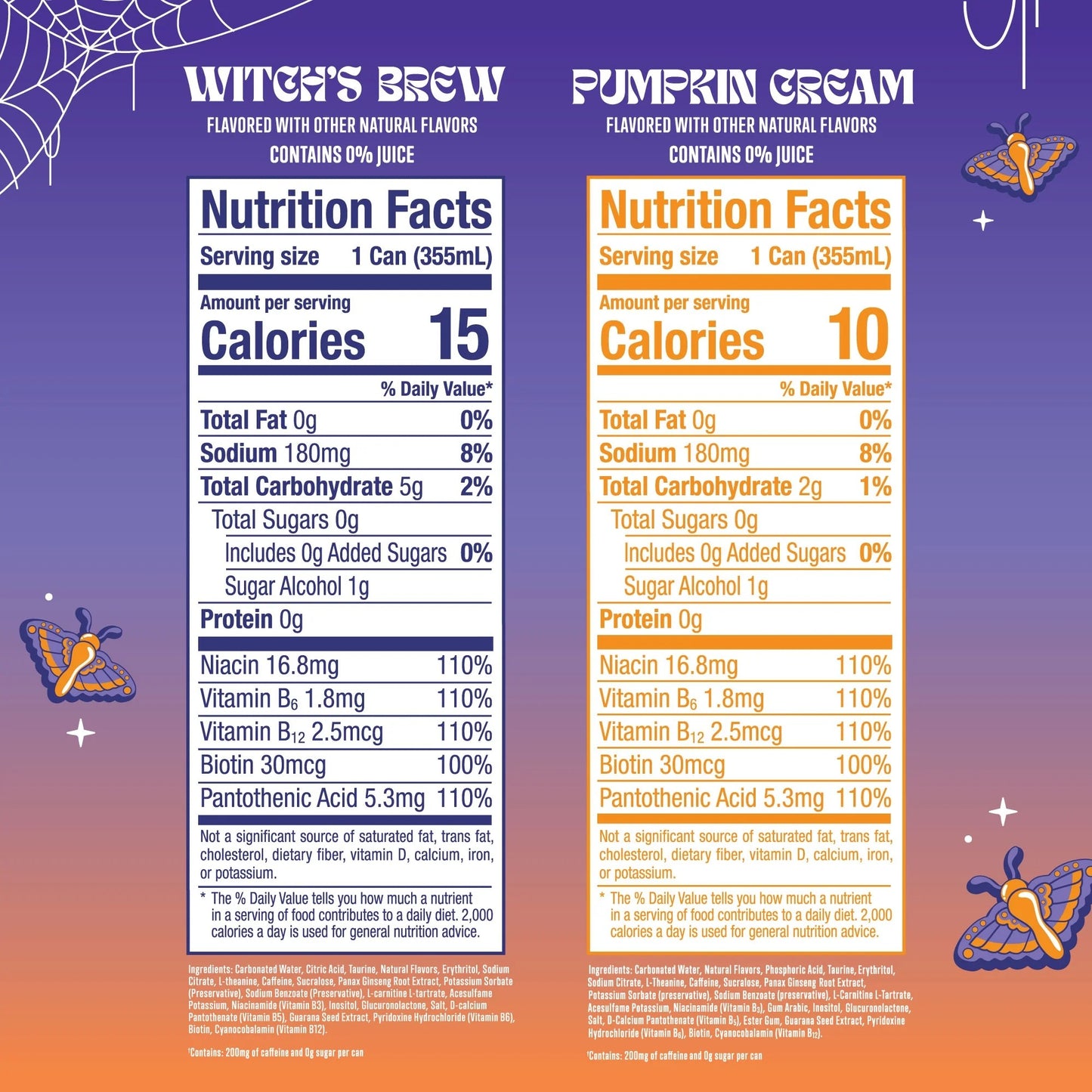 Alani Nu Witch's Brew & Pumpkin Cream Variety Pack (12 Pack) 12 FL OZ Cans