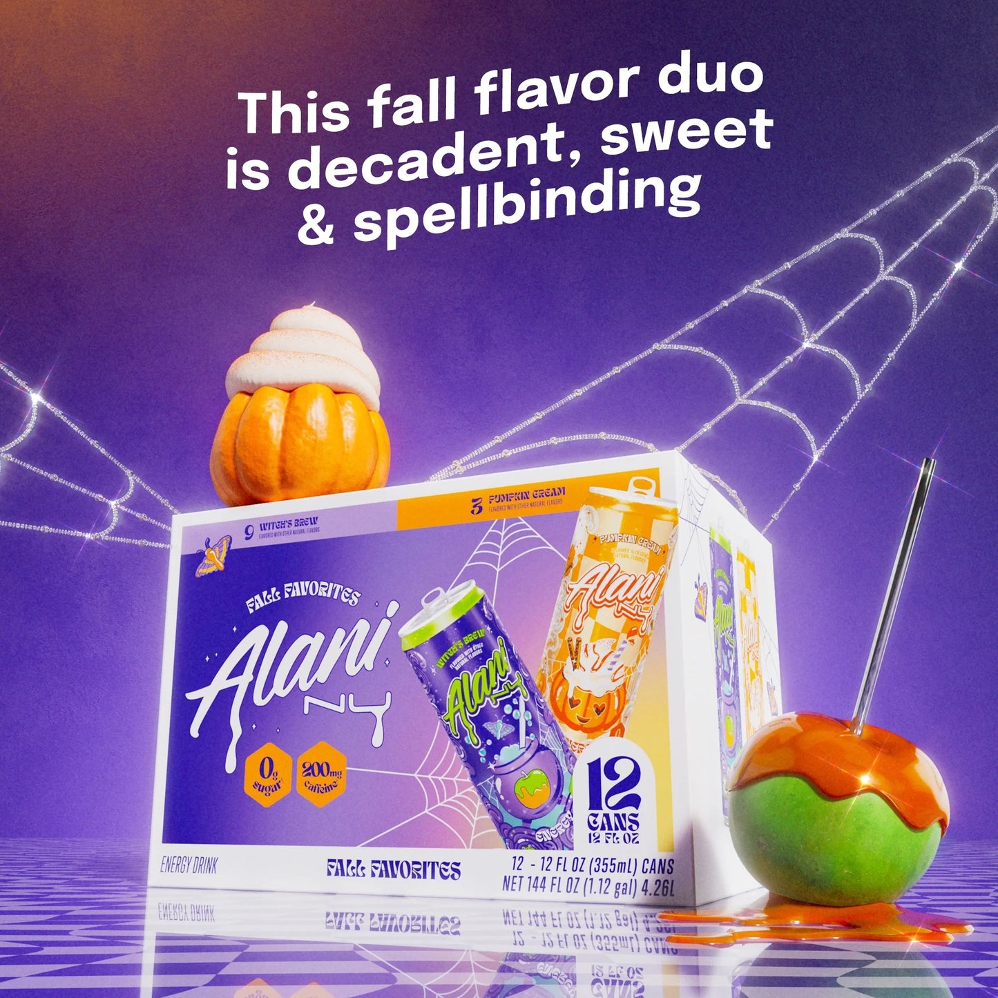 Alani Nu Witch's Brew & Pumpkin Cream Variety Pack (12 Pack) 12 FL OZ Cans