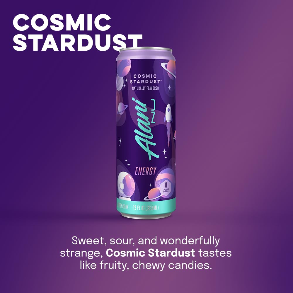 Alani Nu COSMIC STARDUST Sugar-Free Energy Drink 12 Pack  |  12 Fl Oz Cans