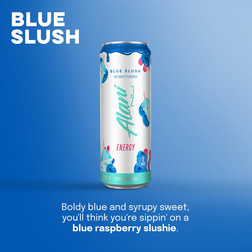 Alani Nu BLUE SLUSH Sugar-Free Energy Drink (12 Pack)