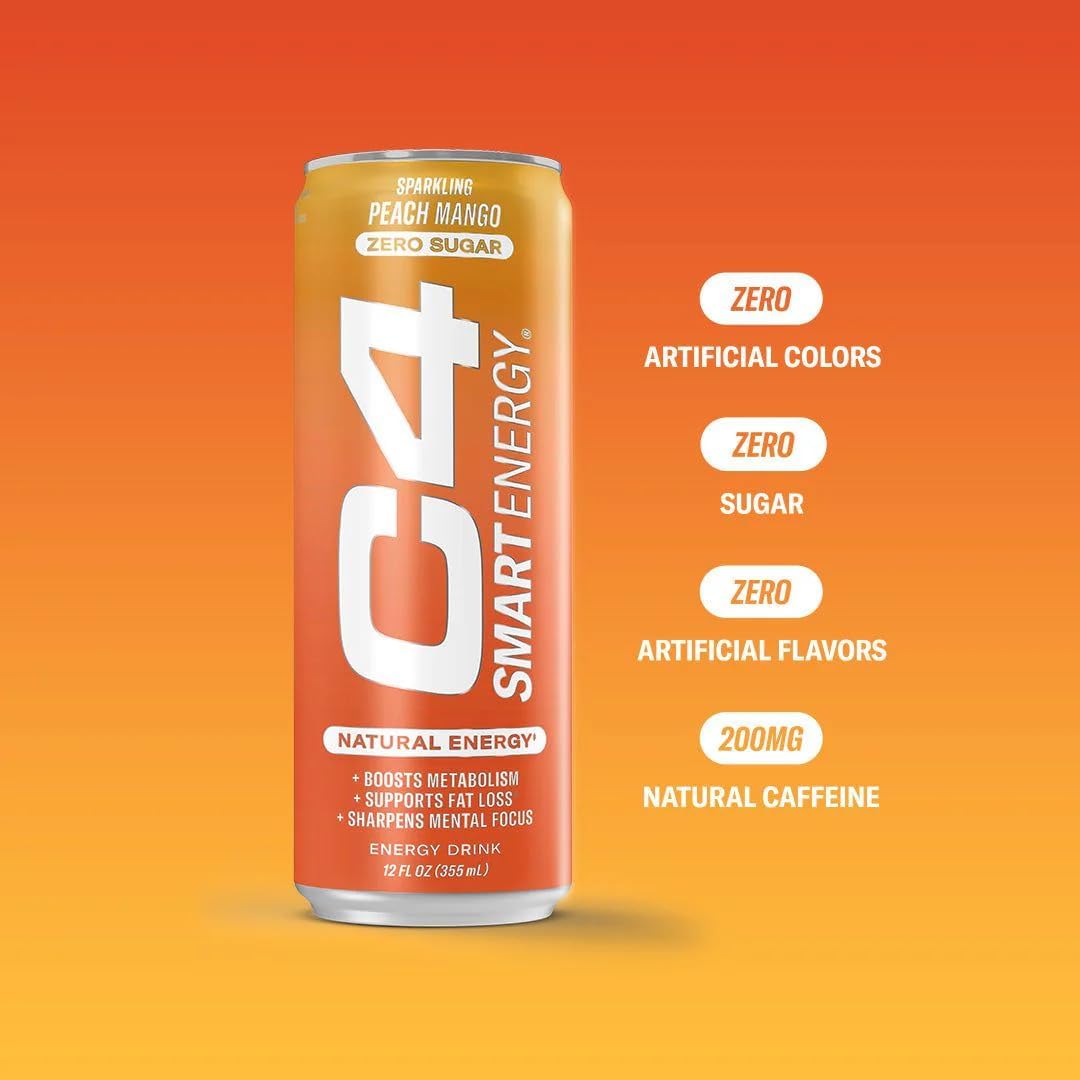 Cellucor C4 Performance Energy Drink | Tropical Passionfruit  | 16 Fl Oz (12 Pack)