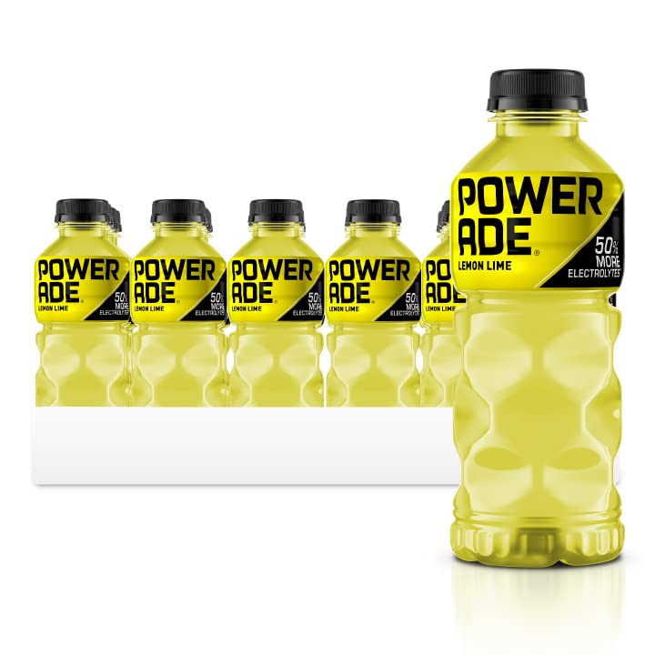 POWERADE Electrolyte Enhanced Lemon Lime Sport Drink, 20 fl oz, Bottle Pack of 24