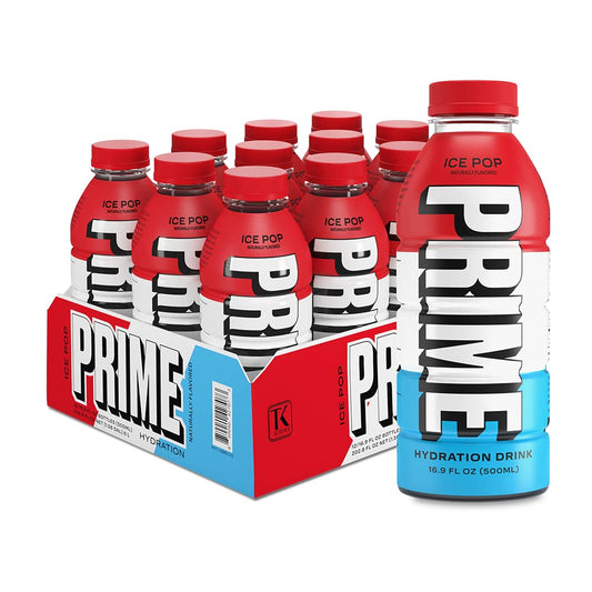 Prime Hydration Drink, Ice Pop 16.9 fl oz, Single Bottle peak of 12