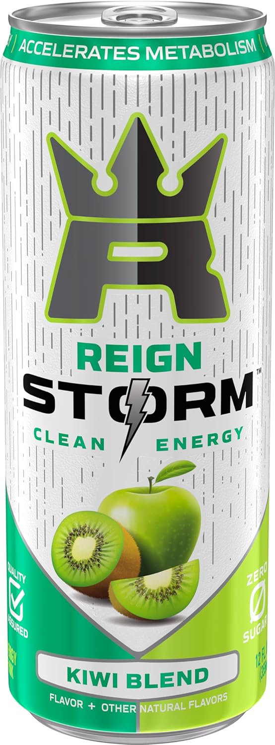 REIGN Storm, Kiwi Blend, Fitness & Wellness Energy Drink, 12 Fl Oz (Pack of 12)