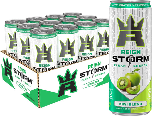 REIGN Storm, Kiwi Blend, Fitness & Wellness Energy Drink, 12 Fl Oz (Pack of 12)