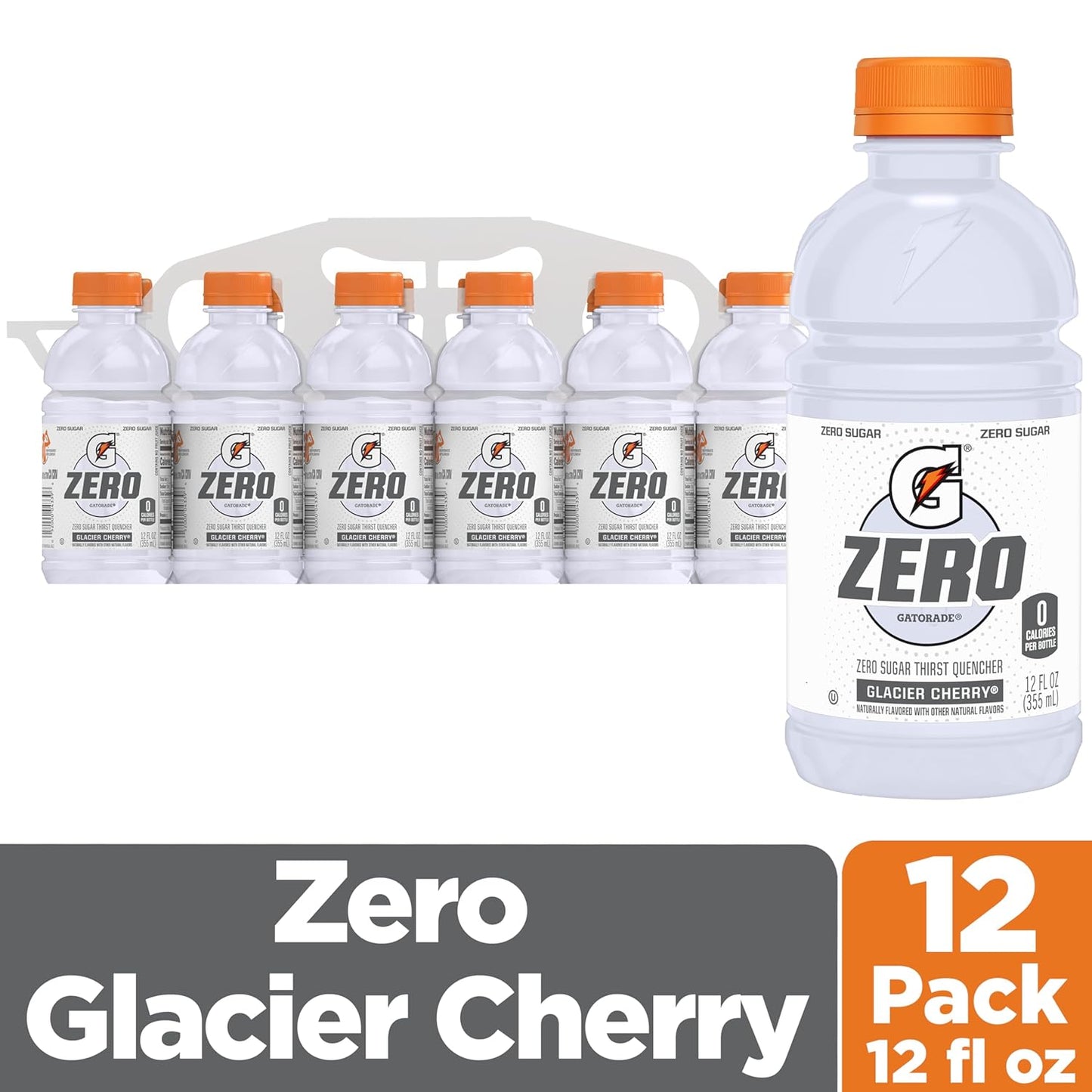 Gatorade Thirst Quencher Sports Drink, Frost Glacier Cherry, 12 oz Bottles, 12 Pack