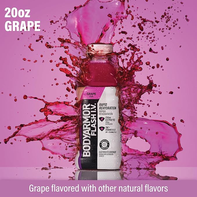 BODYARMOR Flash IV Grape Electrolyte Hydration Sports Drink (12 Pack)