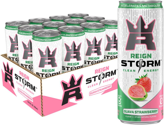 Reign Storm Clean Energy, Guava Strawberry, 12 fl oz 12 pack