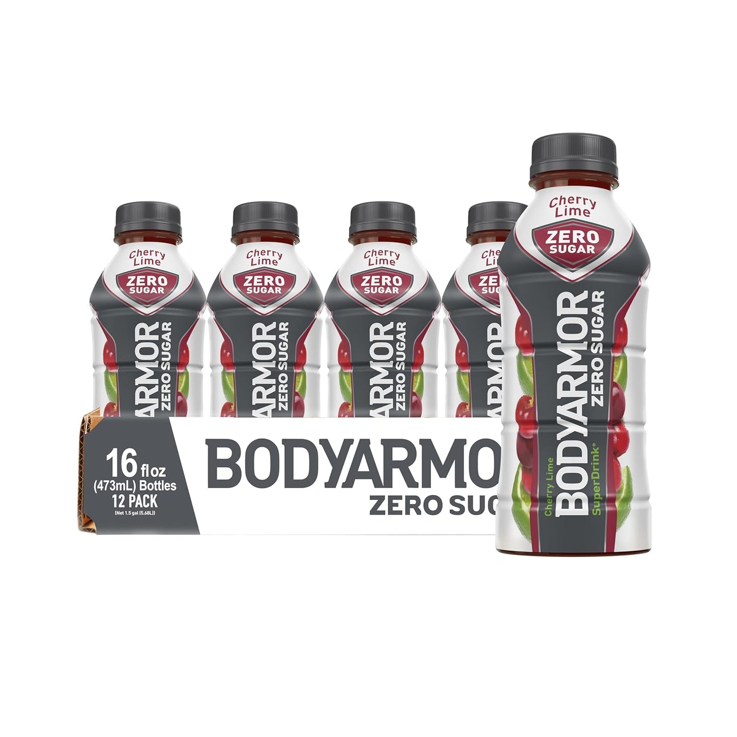 BODYARMOR ZERO Sugar Cherry Lime Electrolyte Hydration 16 fl oz Bottle (12 pack)