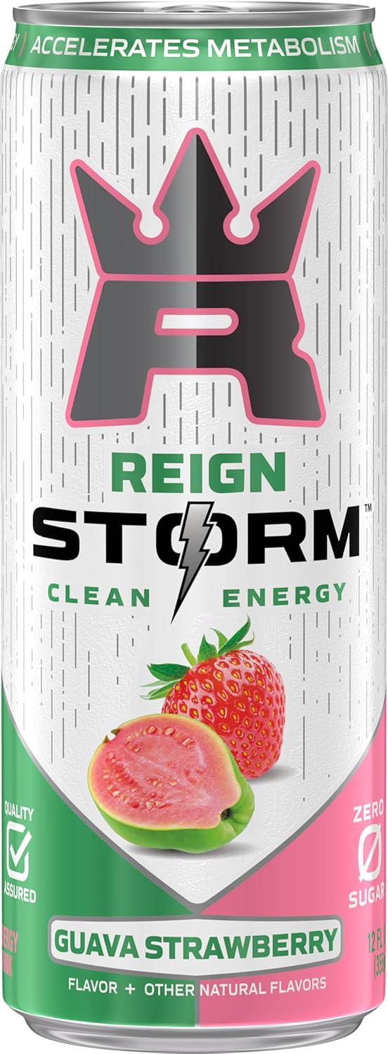 Reign Storm Clean Energy, Guava Strawberry, 12 fl oz 12 pack