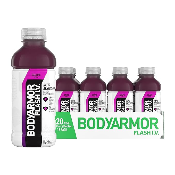 BODYARMOR Flash IV Grape Electrolyte Hydration Sports Drink (12 Pack)