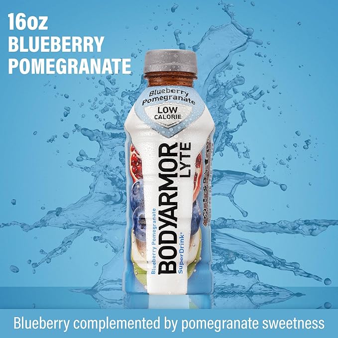 BODYARMOR LYTE Sports Drink - Blueberry Pomegranate - Electrolyte Hydration - 12 Pack