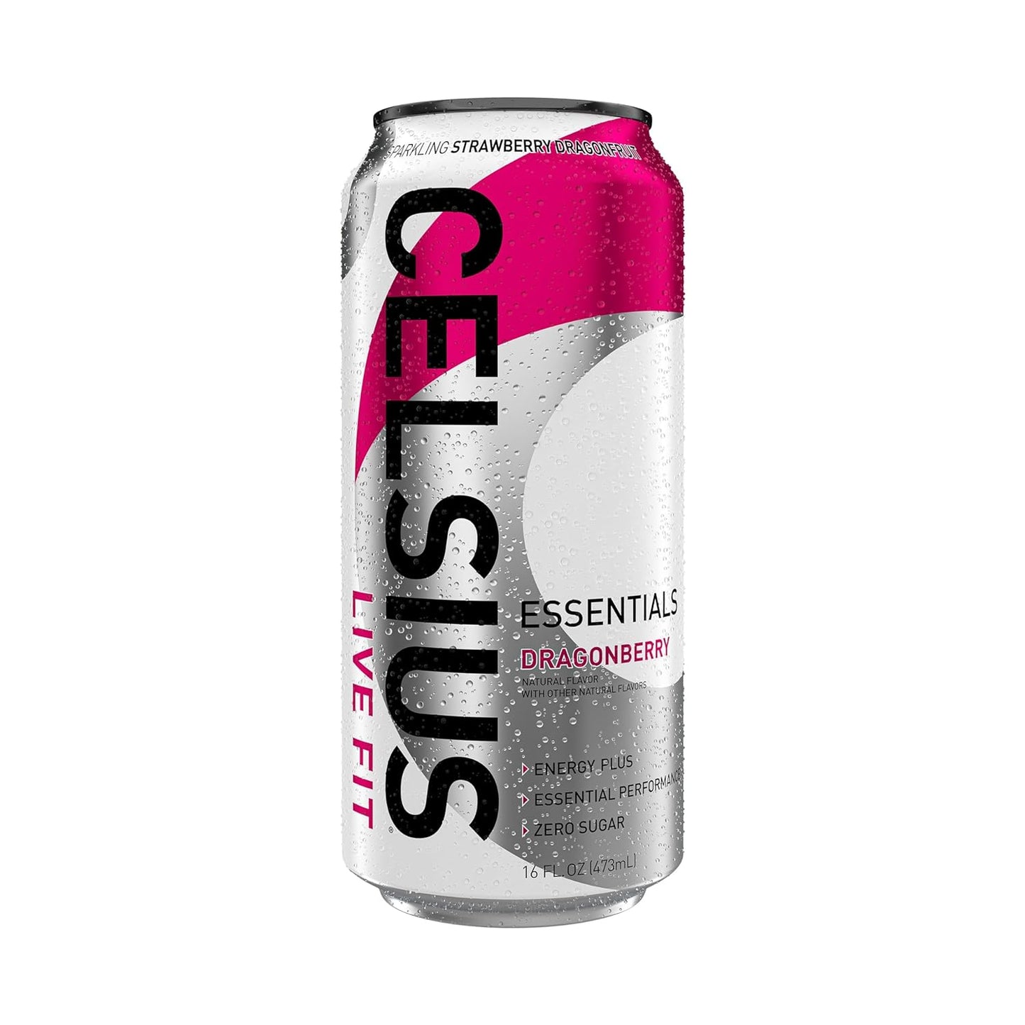 CELSIUS ESSENTIALS | Sparkling Dragonberry | Performance Energy Drink | 16 Fl Oz (Pack of 12)