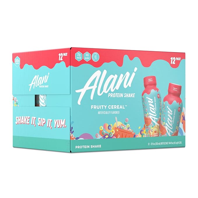 Alani Nu Fit Shake Protein Shake - Fruity Cereal - Gluten Free (12 Pack)