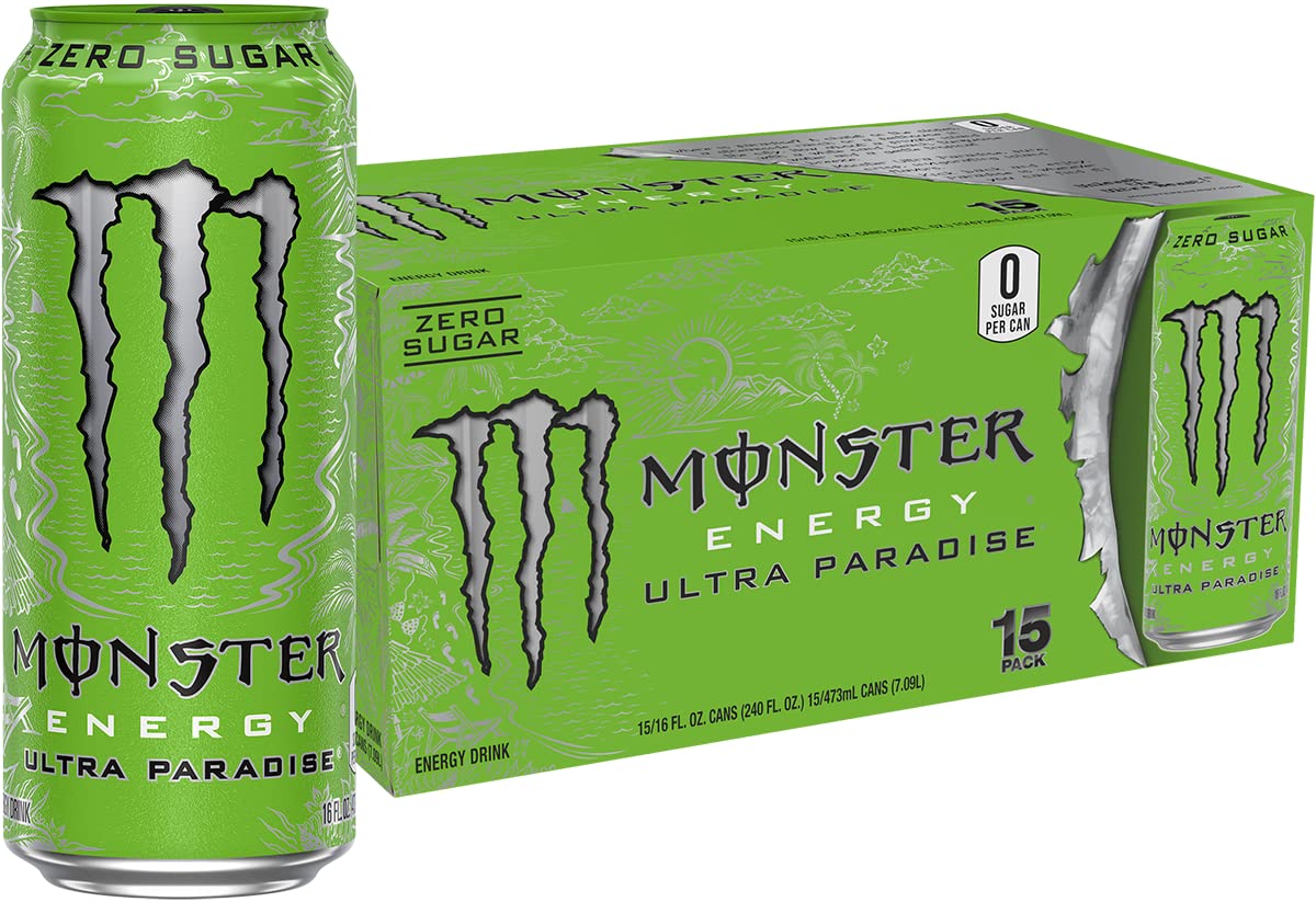 Monster Energy Ultra Paradise, Sugar Free Energy Drink, 16 Ounce (Pack of 12)