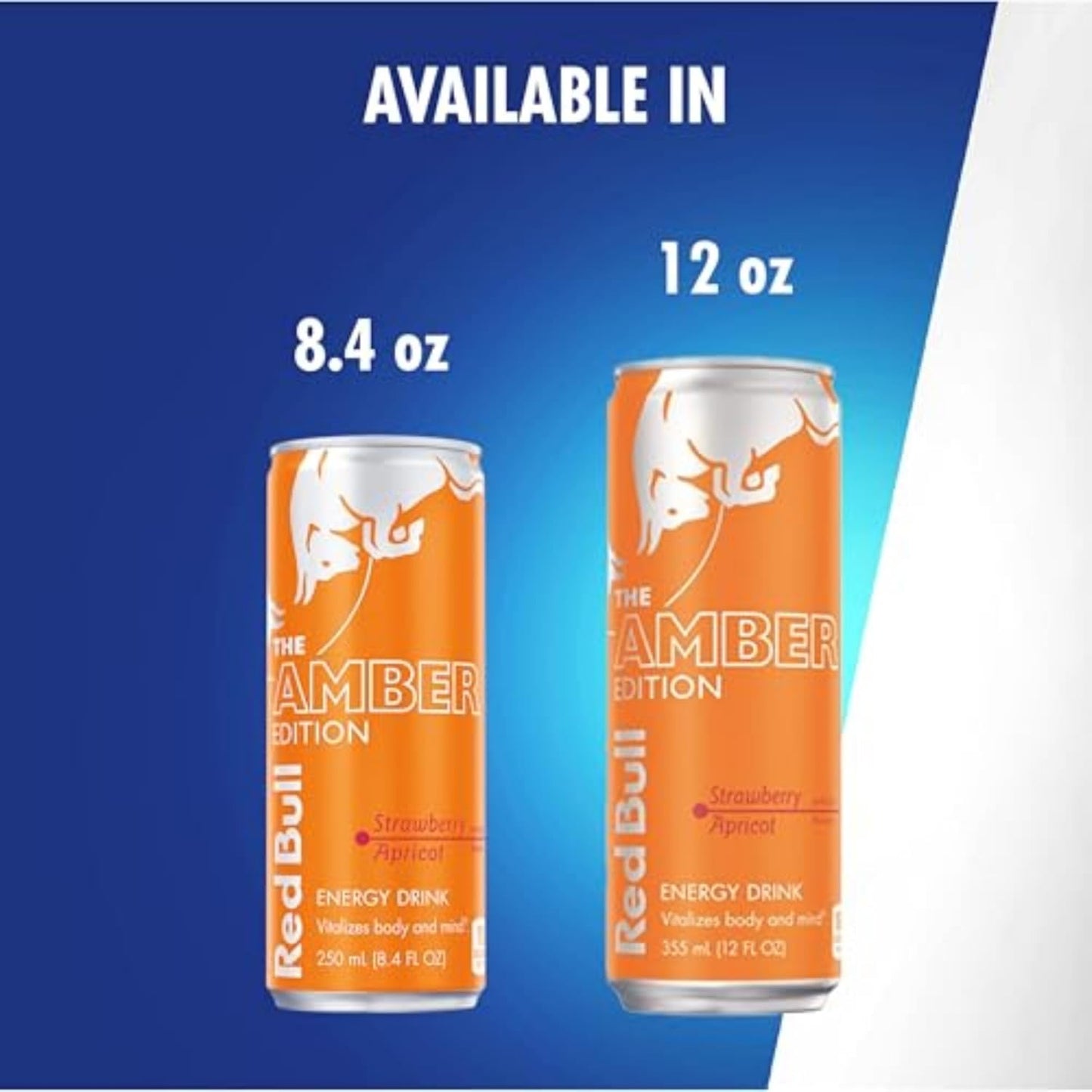 Red Bull Amber Edition Energy Drink, Strawberry Apricot, 114mg Caffeine, 12 fl oz, Pack of 12 Cans