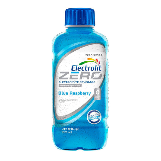 Electrolit Electrolyte Hydration & Recovery Drink, ZERO Blue Raspberry 21 oz Pack of 12