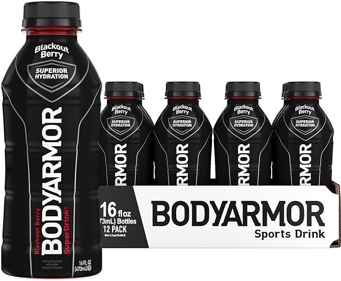 BODYARMOR Sports Drink – Blackout Berry, 16 Fl Oz (Pack of 12)