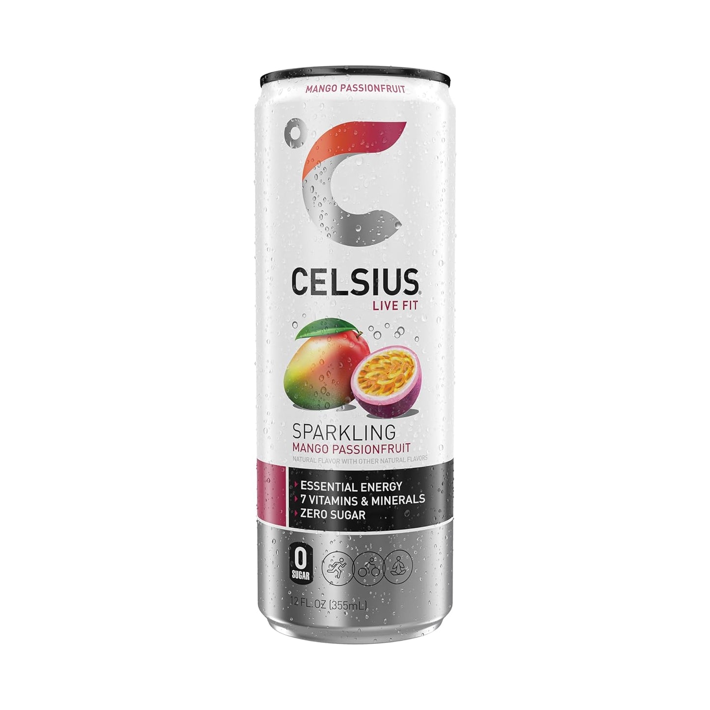 CELSIUS Sparkling Mango Passionfruit, Functional Essential Energy Drink 12 Fl Oz (Pack of 12)