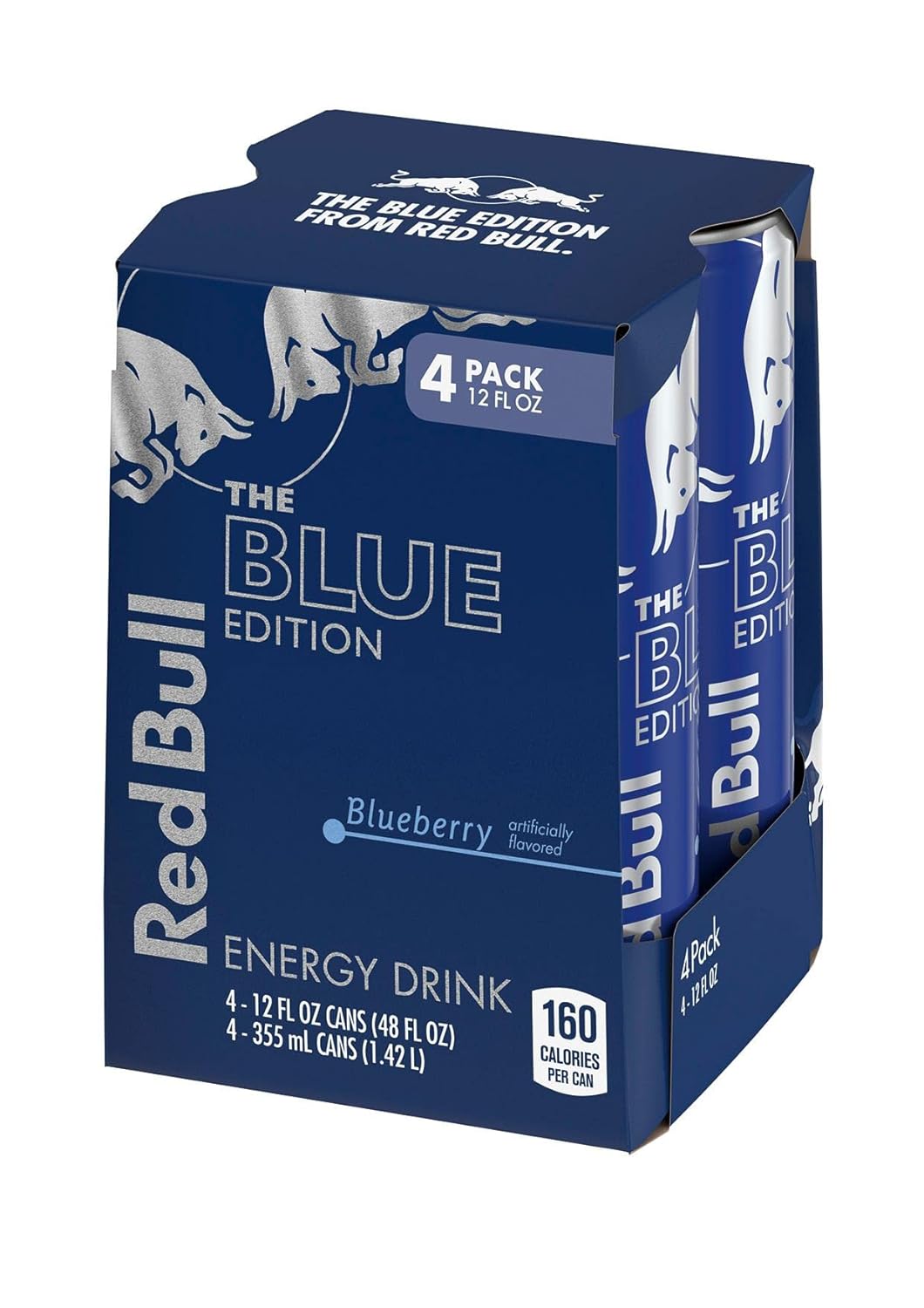 Red Bull Blue Edition Energy Drink, Blueberry, 114mg Caffeine, 12 fl oz Can Pack of 24 Cans