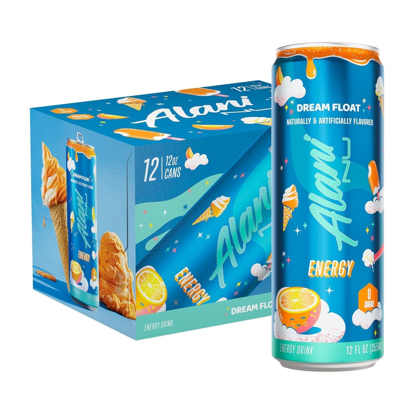 Alani Nu DREAM FLOAT Sugar-Free Energy Drink Pack of 12 Cans