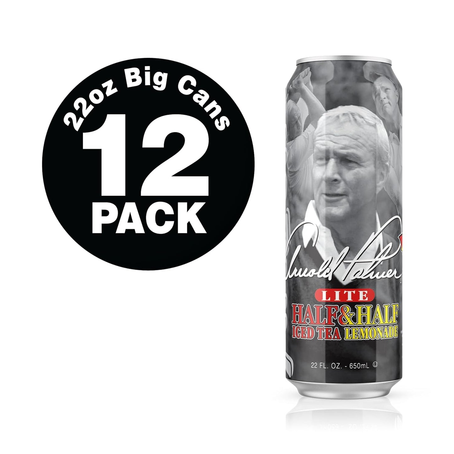 AriZona Arnold Palmer Half and Half - Big Can, 22 Fl Oz (Pack of 12)