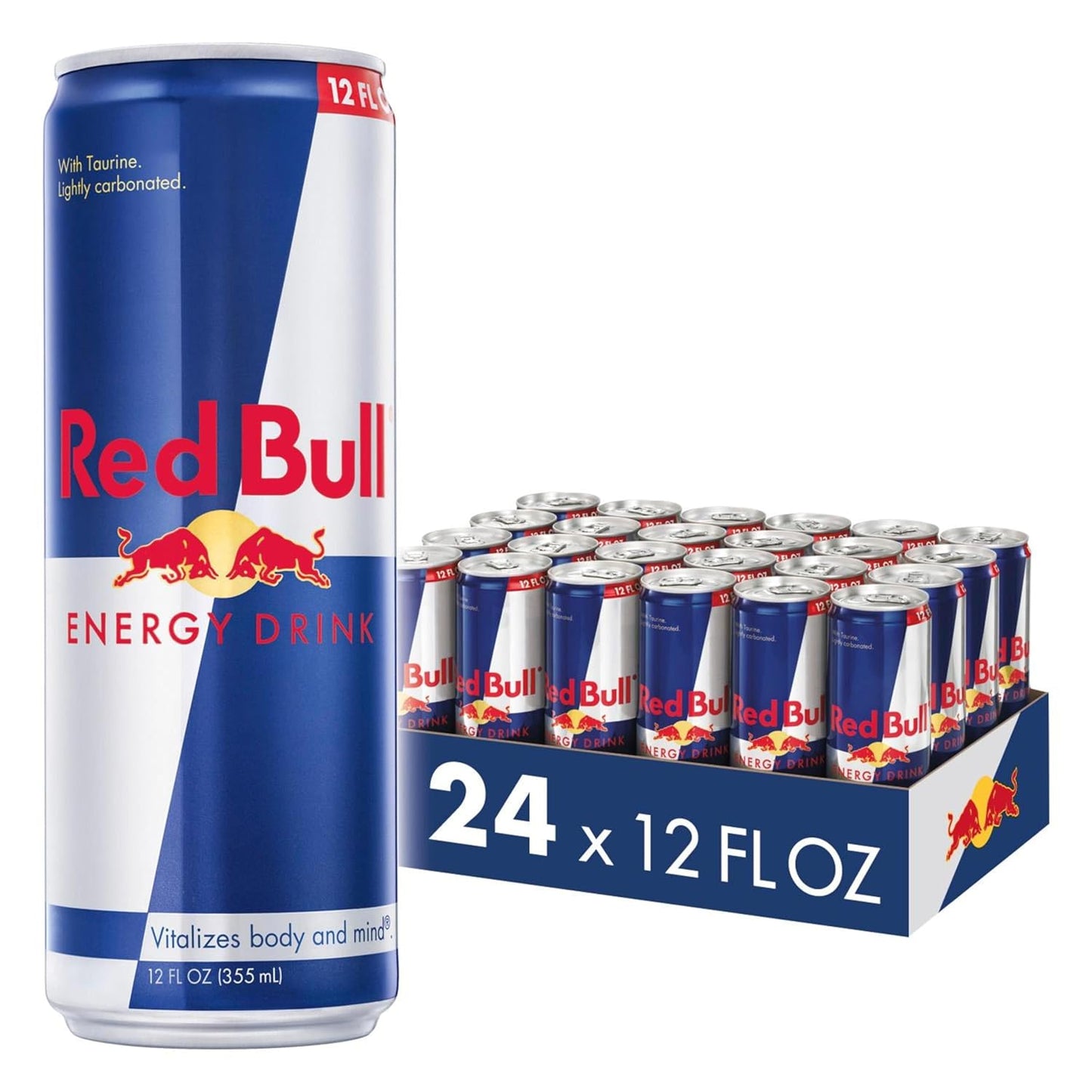 Red Bull Energy Drink, 114mg Caffeine, 12 fl oz Can Pack of 24 Cans