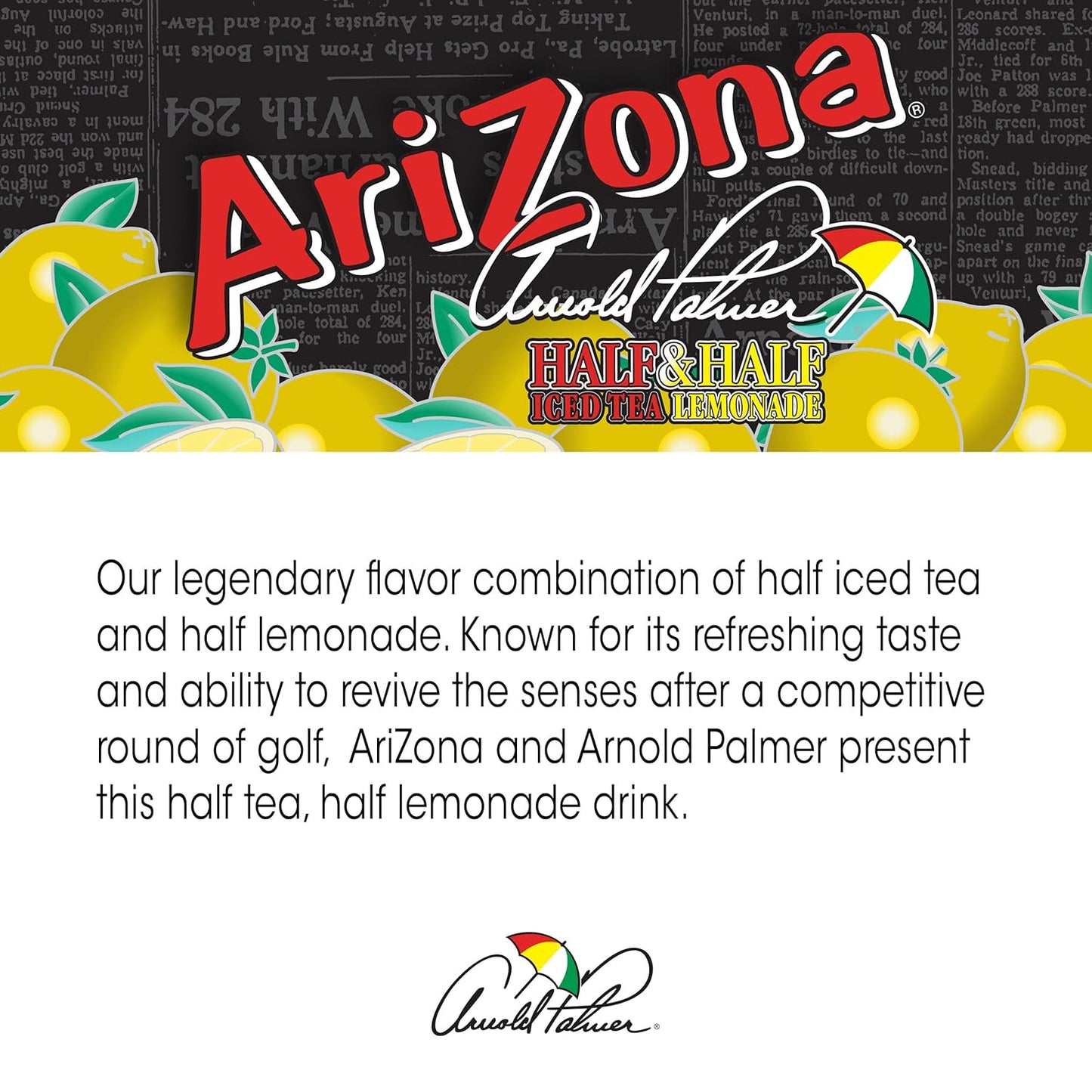 AriZona Arnold Palmer Half and Half - Big Can, 22 Fl Oz (Pack of 12)