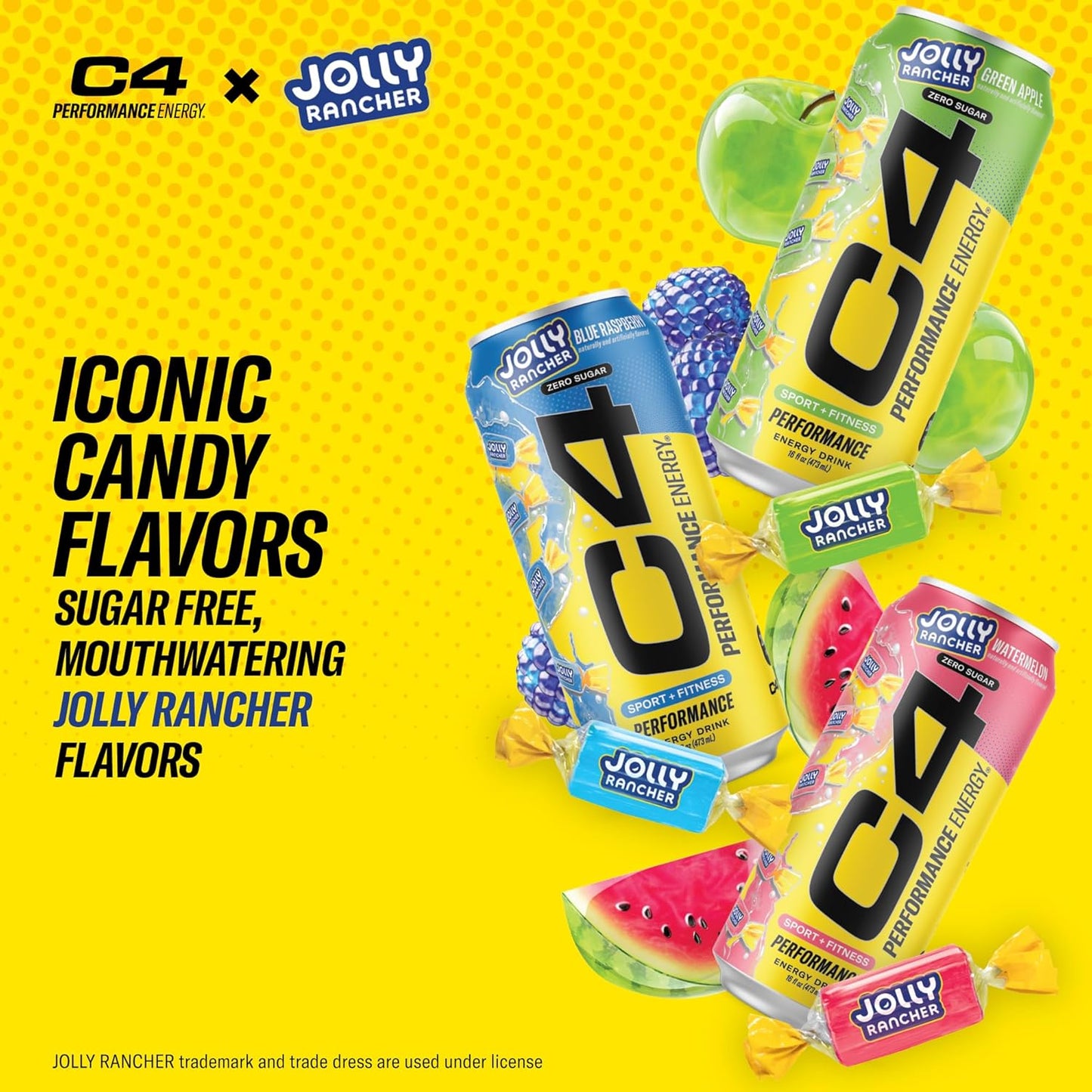 Cellucor C4 Performance Energy Drink | JOLLY RANCHER Blue Raspberry | Preworkout  | 16 Fl Oz (12 Pack)