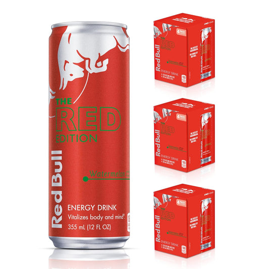 Red Bull Energy Drink, Watermelon, Red Edition, 12 Fl Oz Pack of 12 Cans