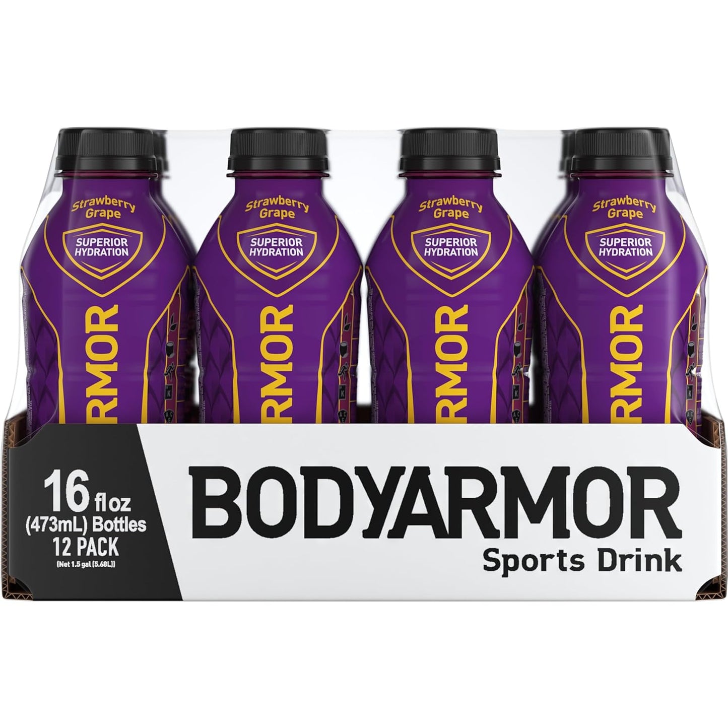 BODYARMOR Sports Drink - Strawberry Grape - 12 Pack - Electrolyte Hydration 16 fl oz Bottle