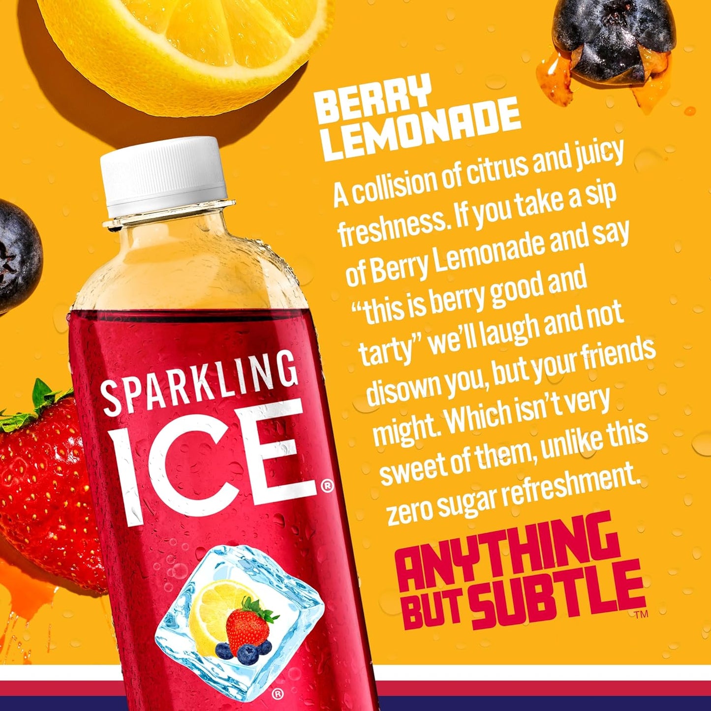 Sparkling Ice Berry Lemonade 17 oz 12 pack