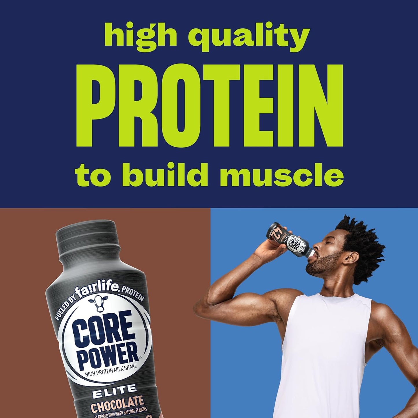 Core Power Elite High Protein Shake, Chocolate, 42g Bottle, 14oz, 12 Pack