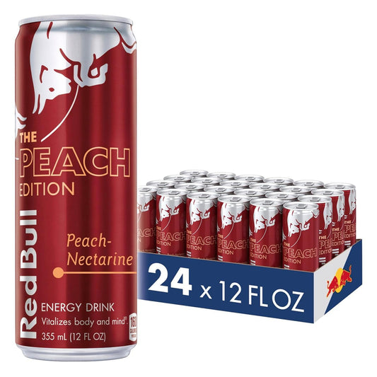 Red Bull Energy Drink, Peach-Nectarine, 12 fl oz Pack of 24 Cans