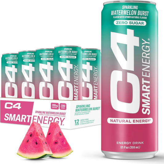 Cellucor C4 Performance Energy Drink | Watermelon Burst | 16 Fl Oz (12 Pack)