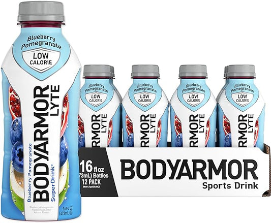 BODYARMOR LYTE Sports Drink - Blueberry Pomegranate - Electrolyte Hydration - 12 Pack