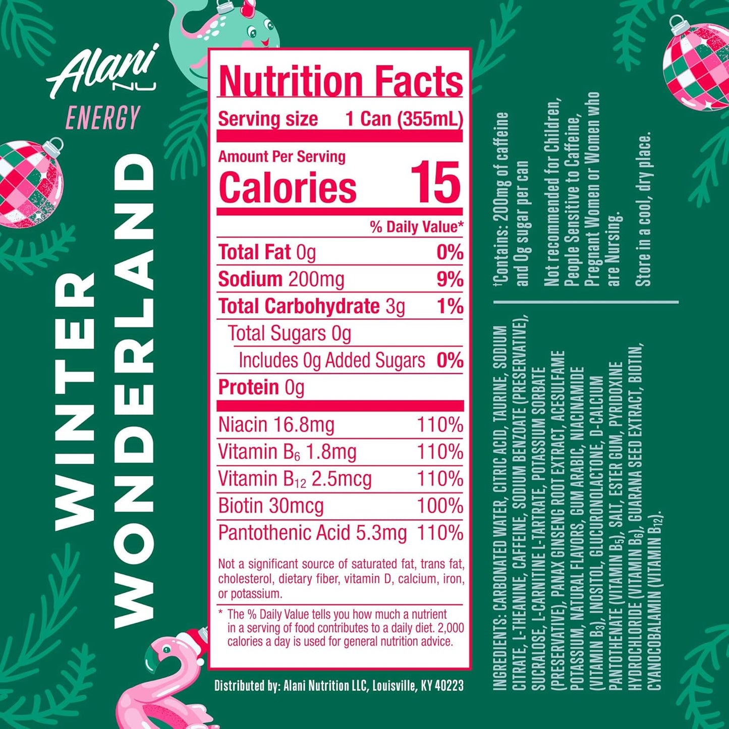 Alani Nu WINTER WONDERLAND Sugar-Free Energy Drink (12 Pack)