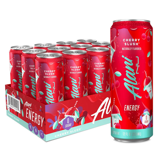 Alani Nu Cherry Slush Ice Sugar Free Energy Drink Pack of 12 | 12 Oz Cans