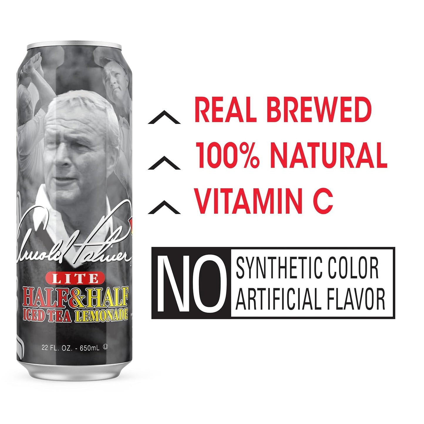 AriZona Arnold Palmer Half and Half - Big Can, 22 Fl Oz (Pack of 12)