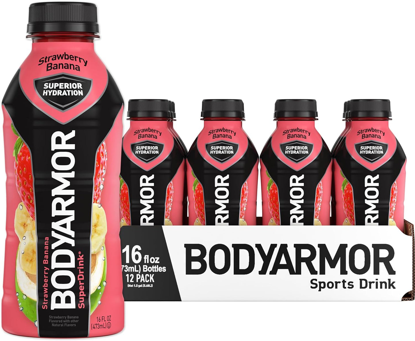 BODYARMOR Sports Drink - Strawberry Banana - 12 Pack - Electrolyte Hydration