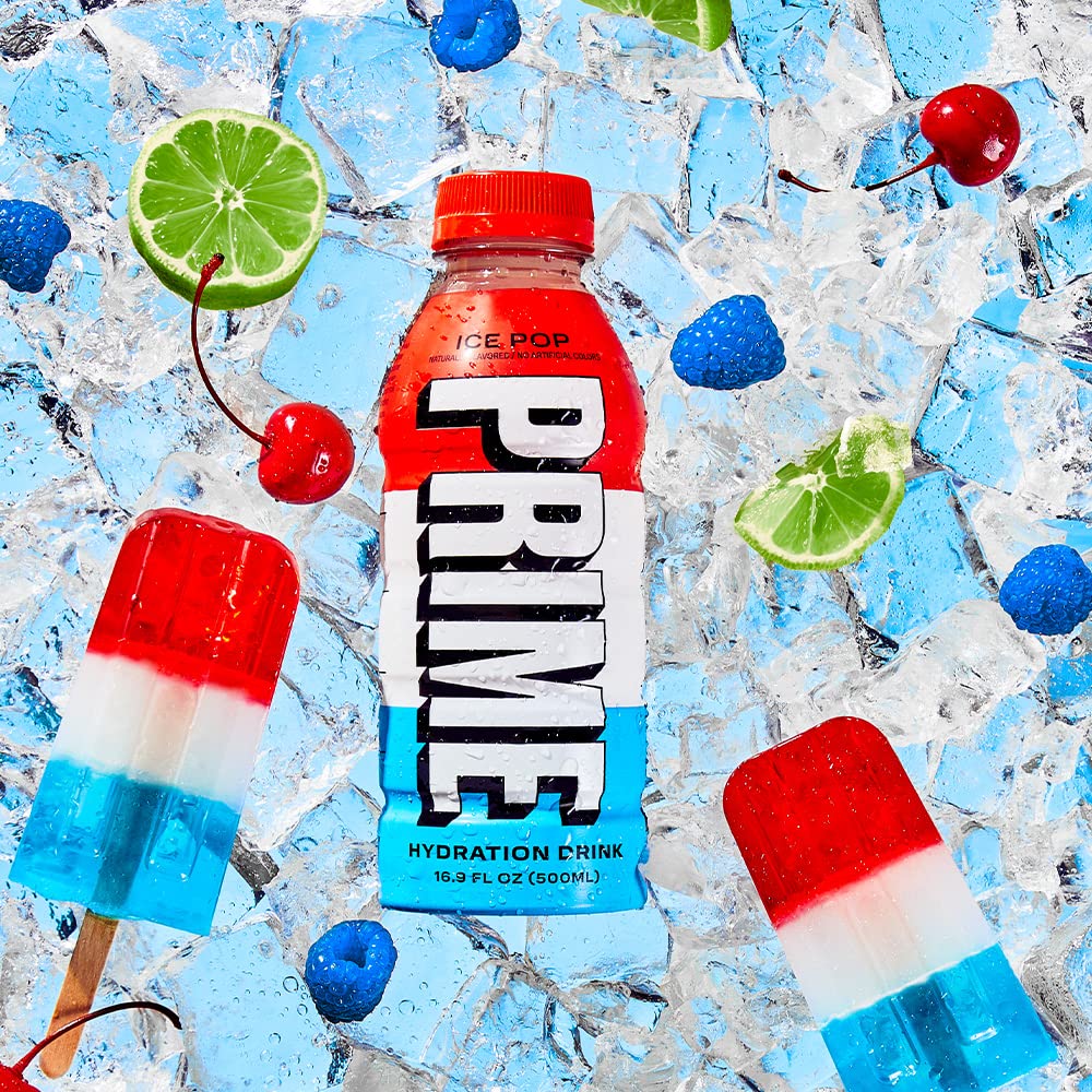 Prime Hydration Drink, Ice Pop 16.9 fl oz, Single Bottle peak of 12