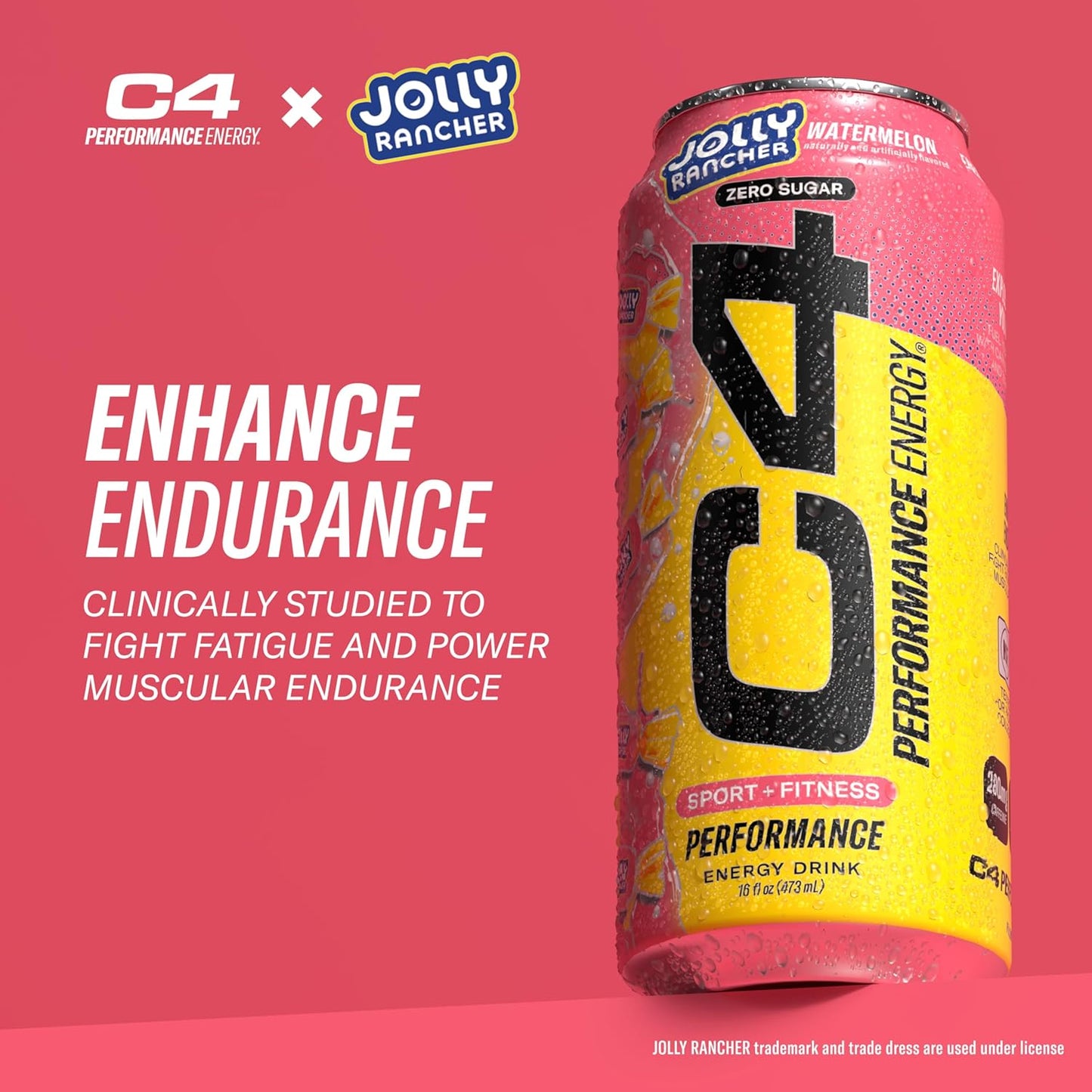 Cellucor C4 Performance Energy Drink | JOLLY RANCHER Watermelon | Preworkout | 16 Fl Oz (12 Pack)