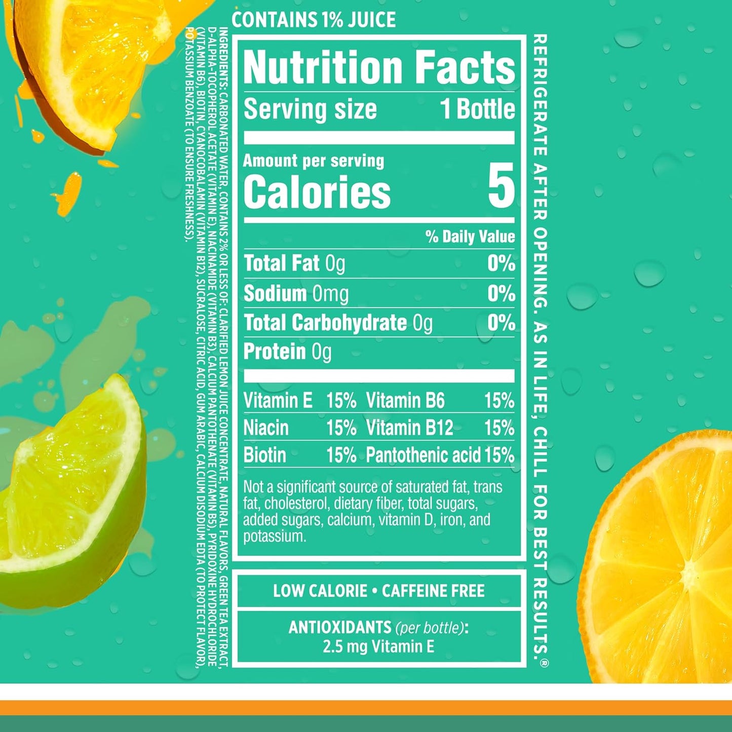 Sparkling Ice, Lemon Lime Sparkling Water, Zero Sugar Flavored Water, with Vitamins and Antioxidants, Low Calorie Beverage, 17 Fl Oz (Pack of 12)