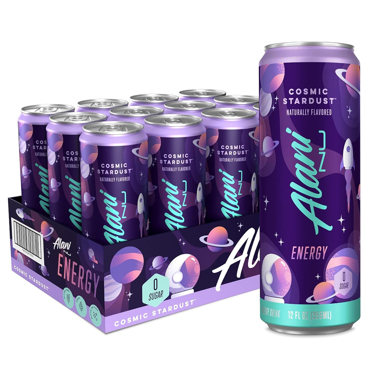 Alani Nu COSMIC STARDUST Sugar-Free Energy Drink 12 Pack  |  12 Fl Oz Cans