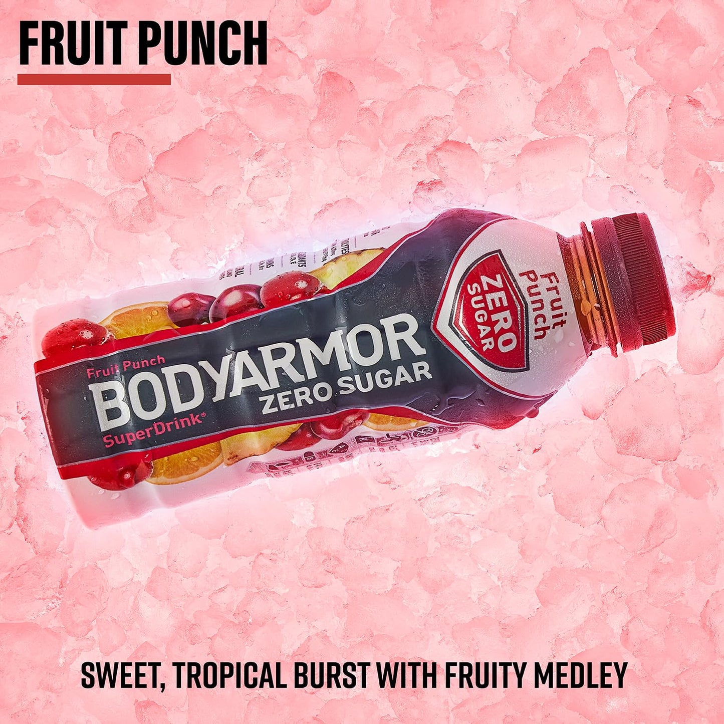 BODYARMOR ZERO Sugar Fruit Punch - Sugar Free Electrolyte Hydration- 16 fl oz (pack of 12)