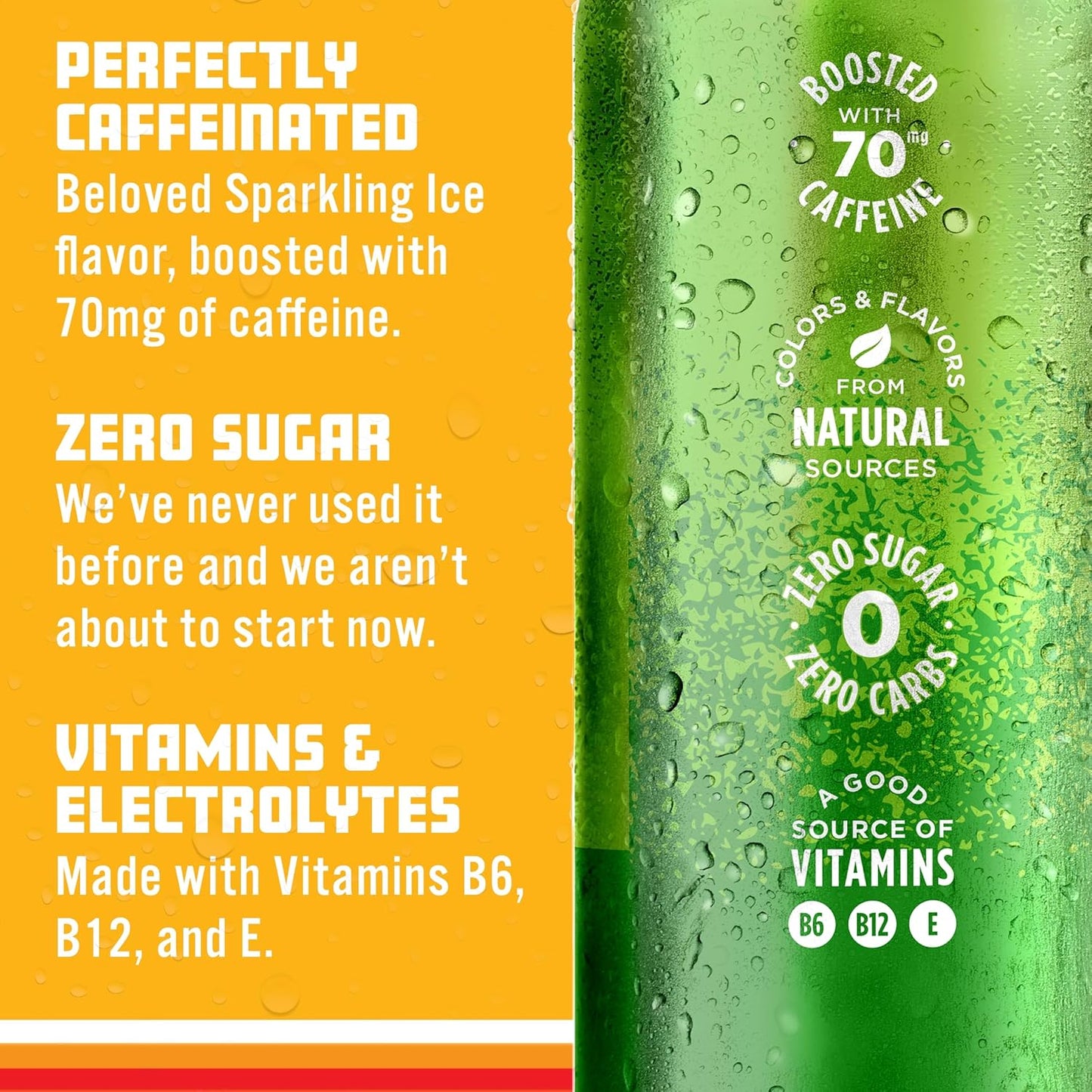 Sparkling Ice Caffeine Citrus Twist Sparkling Water with Caffeine, Zero Sugar, with Antioxidants and Vitamins,16 fl oz Cans (Pack Of 12)