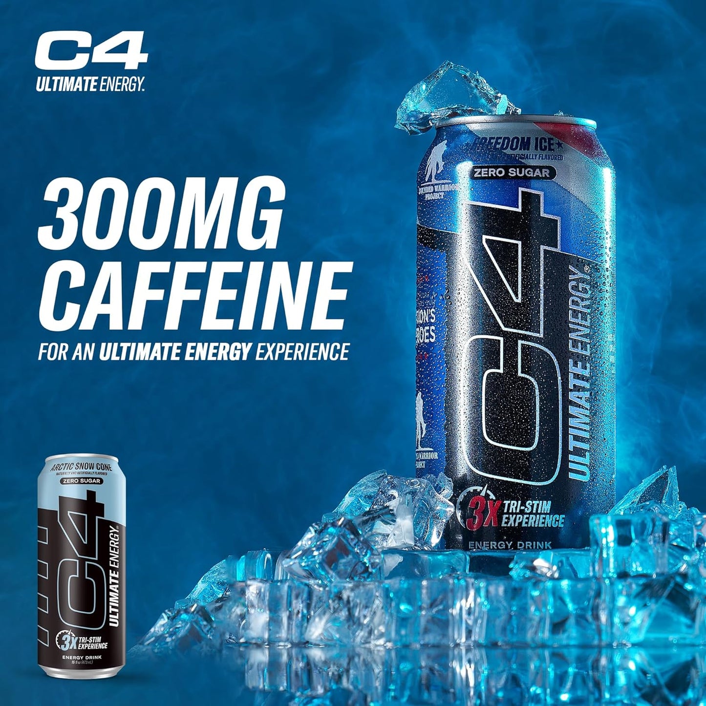 Cellucor C4 Performance Energy Drink |  Arctic Snow Cone | 16 Fl Oz (12 Pack)