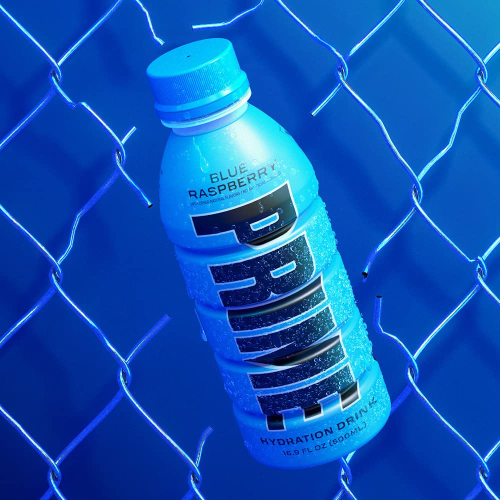 Prime Hydration Drink, Blue Raspberry, 16.9 fl oz, Bottle peak of 12